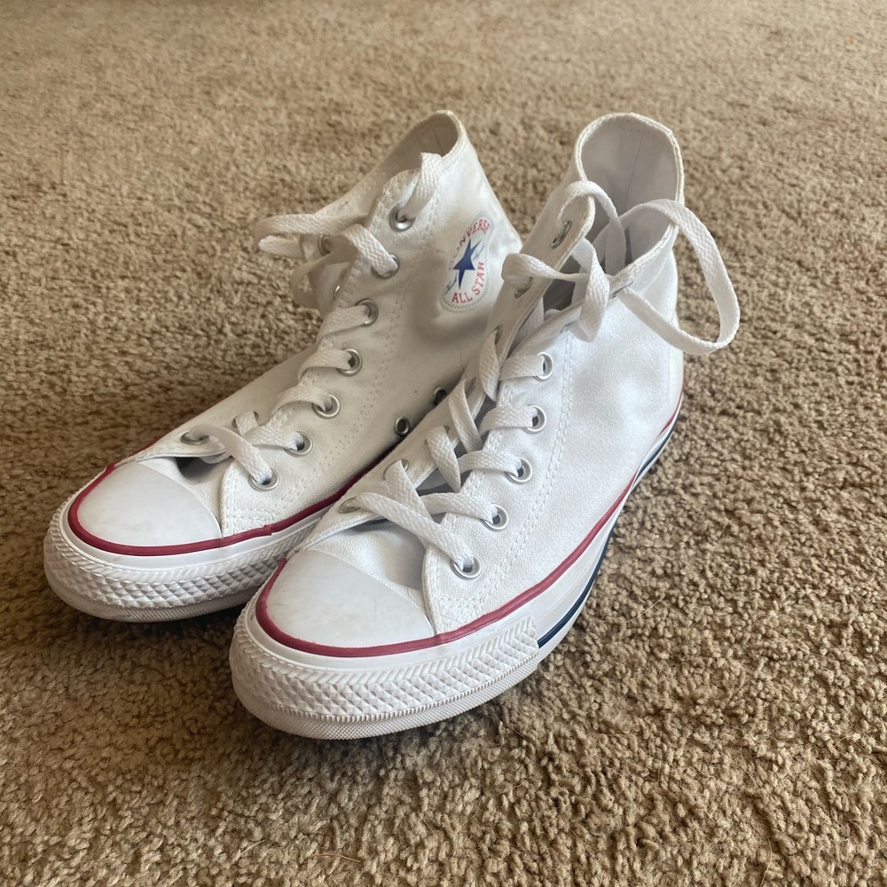White Converse Allstars, ONLY WORN ONCE